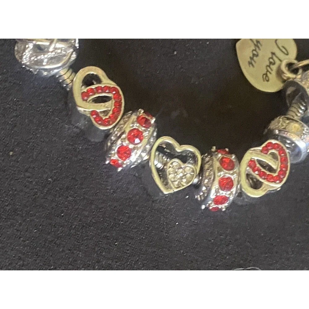 Bella’s Yard Stainless Heart Bracelet – I Love You Loaded Charm Bracelet